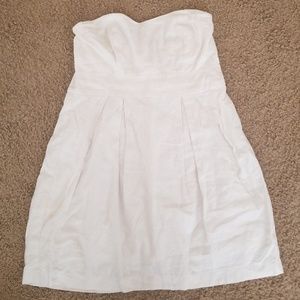 Linen strapless dress